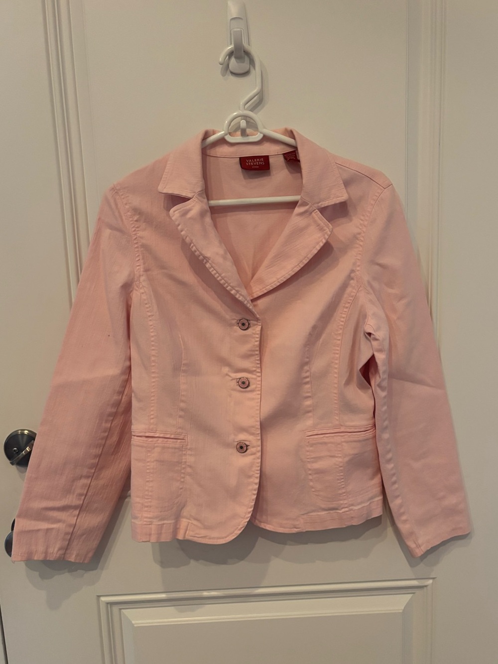 Valerie Stevens Light Pink Cotton Blazer Jacket